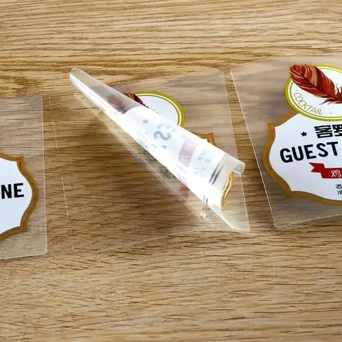 不干胶标签定做 卷筒不干胶贴纸定制款 鸡尾酒食品透明不干胶