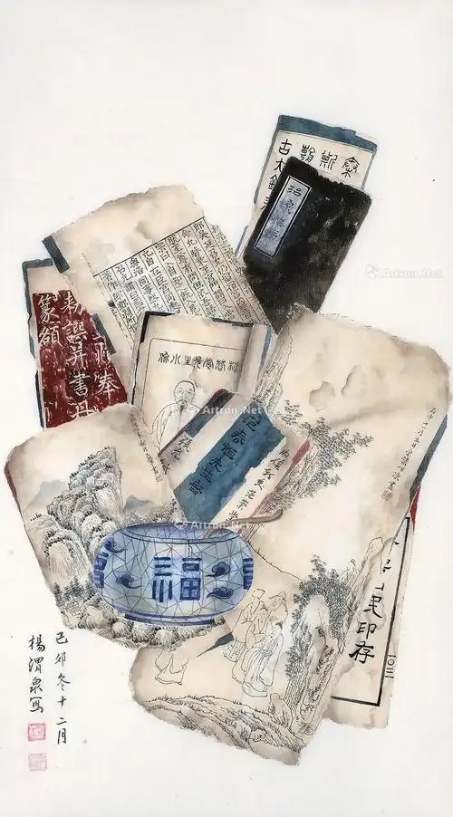 *0752 锦灰堆 立轴 设色绢本