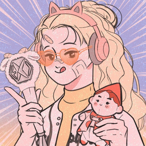 为exo打call的追星女孩头像