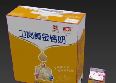 卫岗黄金钙奶 牛奶 牛奶盒子