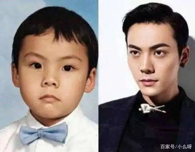 盘点各大明星小时候照片对比,肖战王一博从小帅到大,他变化最大