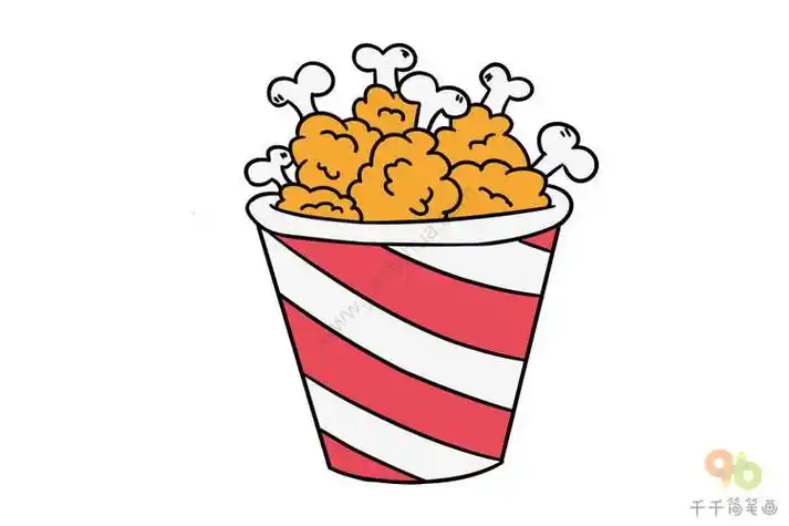 炸鸡的简笔画过程