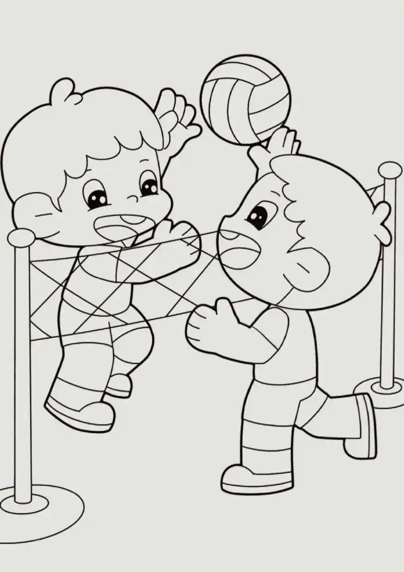 儿童主题画|《打排球》|幼师简笔画