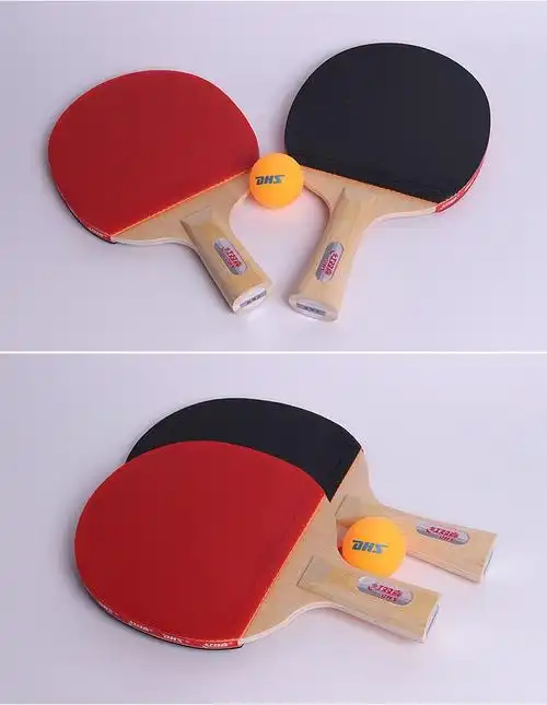 红双喜乒乓球拍2只装学生初学者儿童入门级兵乓球成品拍直横双拍iii型