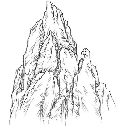 4步教你画山素描基础入门教程新手必看