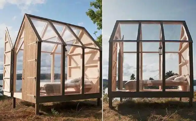 湖边透明的玻璃小屋,为人们带来独特的住宿体验