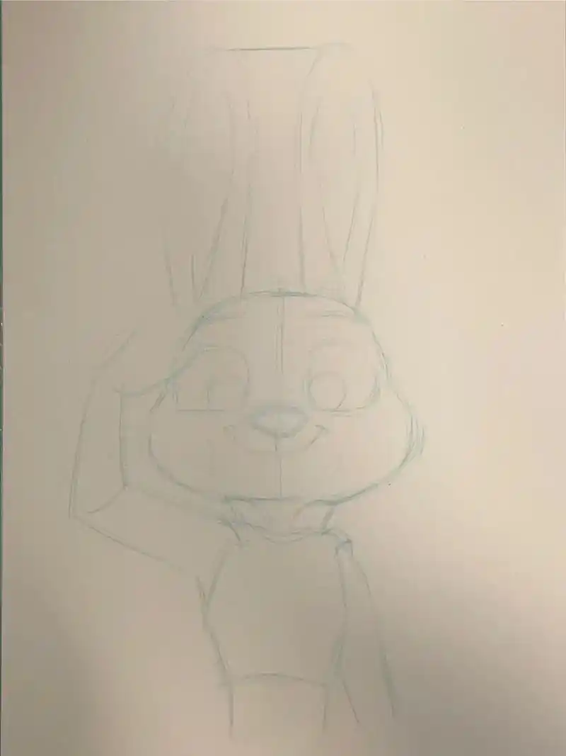 单色素描疯狂动物城|朱迪警官图片过程.铅笔,橡皮,16k纸, - 抖音