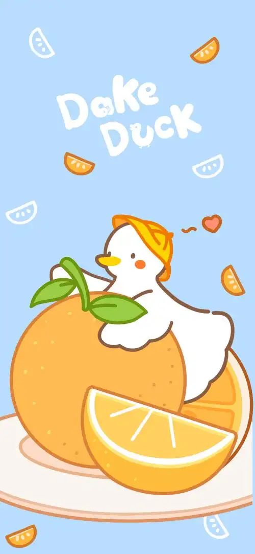 水果壁纸·橙子鸭 cr. 大可鸭dake