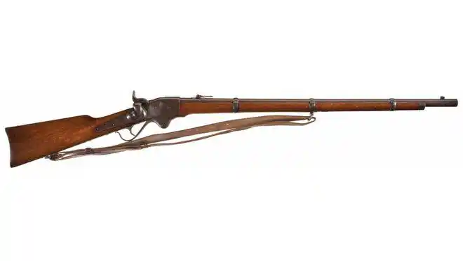 伍德使用斯宾塞杠杆步枪的剧照火山公司生产的亨利1860步枪也是未来