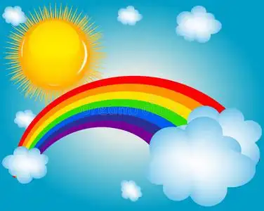 云,太阳,彩虹矢量插图背景照片