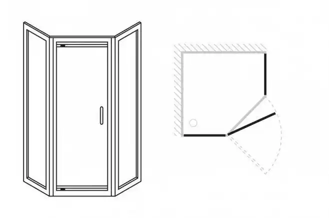 supreme pivot door pentagon enclosure in showering | simpsons