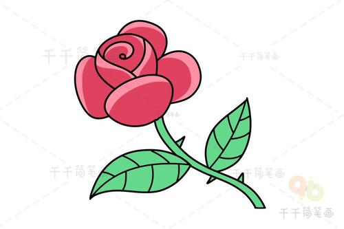 亲子画玫瑰花简笔画