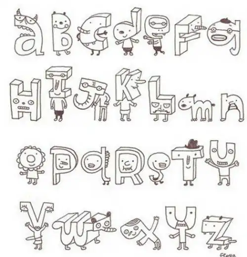 手绘手帐插画素材 手帐 简笔画 创意字母字体设计