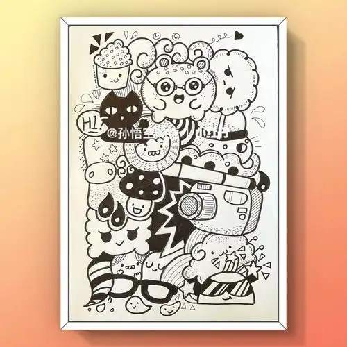 儿童美术创意线描画