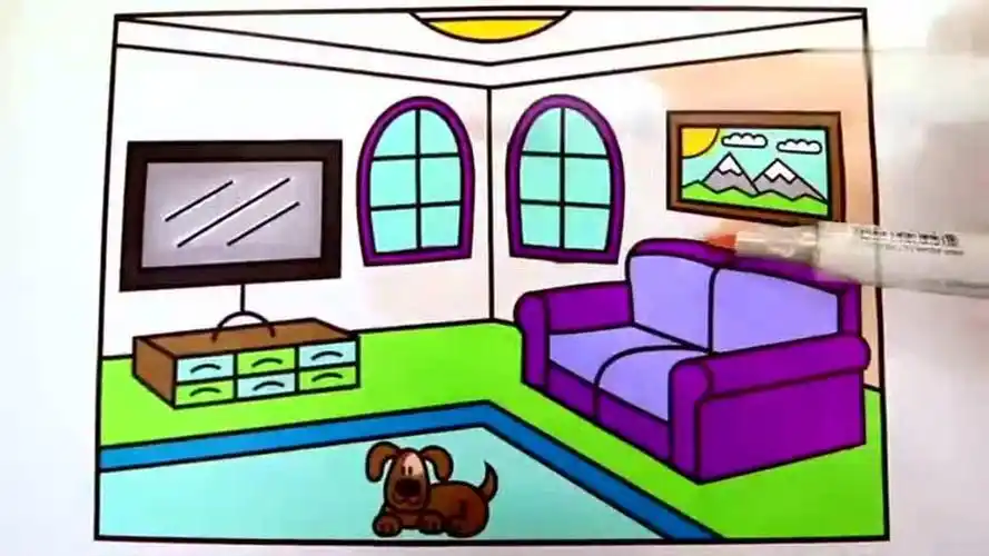 亲子爱画画:客厅简笔画