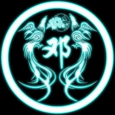 精选荧光百家姓头像,五彩版凤凰主题-文字头像