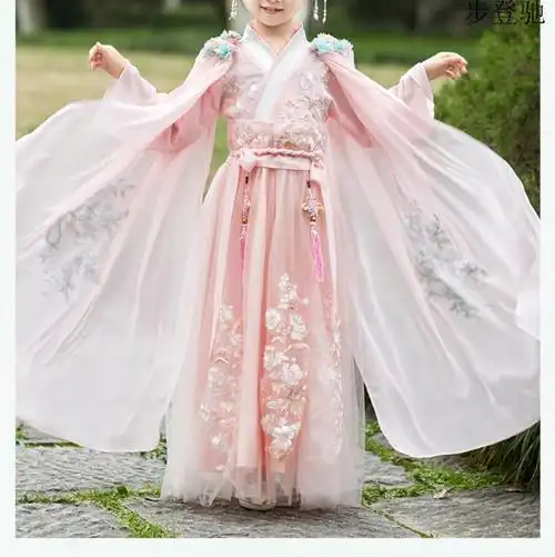 步登驰 嫦娥服装儿童中秋汉服中秋节女童嫦娥舞蹈服古装仙气飘飘超仙