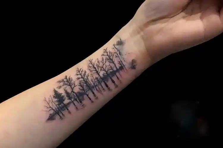 森林小臂纹身图案