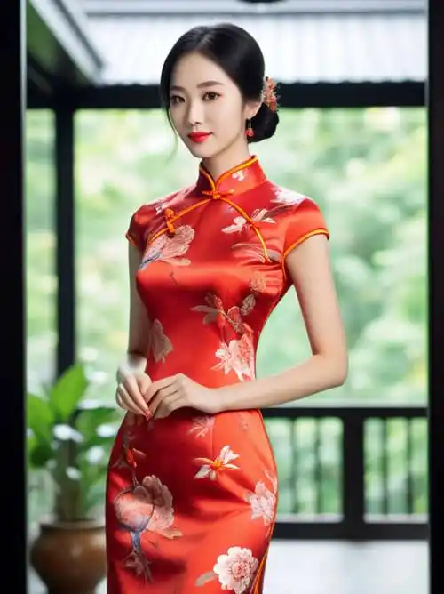 清新脱俗,给人一种温婉如玉的感觉;而浓烈的旗袍,则如盛夏的牡丹,艳丽