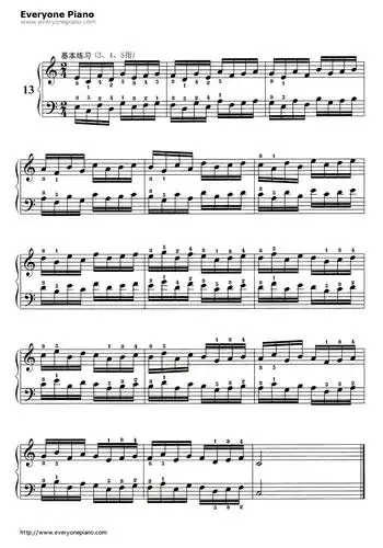 哈农基本练习13钢琴谱_哈农