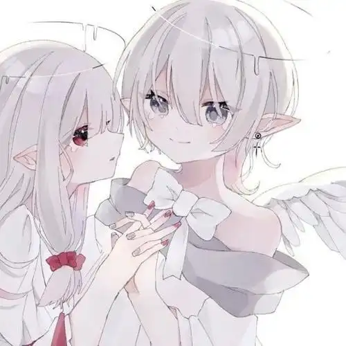 待你长纱落地,我定短裙相依二次元闺蜜头像比心for us 动漫头像 和泉