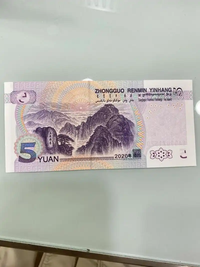 新版人民币5元 新版人民币五元好好看哦 好久没用现金了 今天第一次