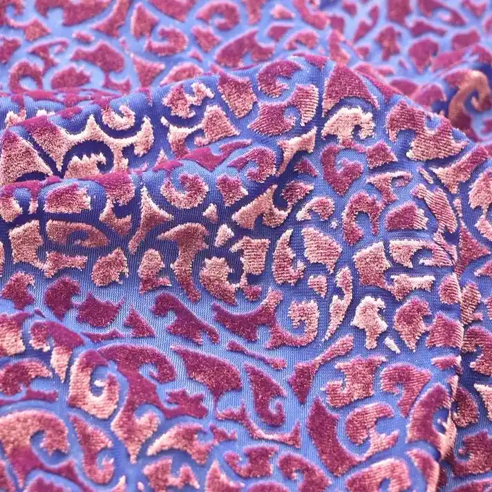 烂花韩国绒针织经编锦纶尼龙涤氨纶烧花不倒