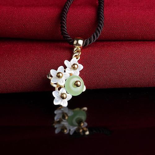 民族风锁骨链女花朵平安扣复古挂坠挂饰项链短款配饰简约脖子饰品