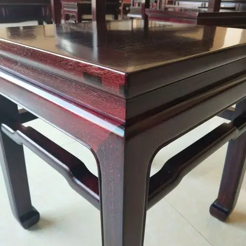 红木家具 赞比亚血檀八仙桌 餐桌椅组合 实木休闲小方桌 厂家直销