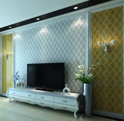 实木客厅电视背景墙图片