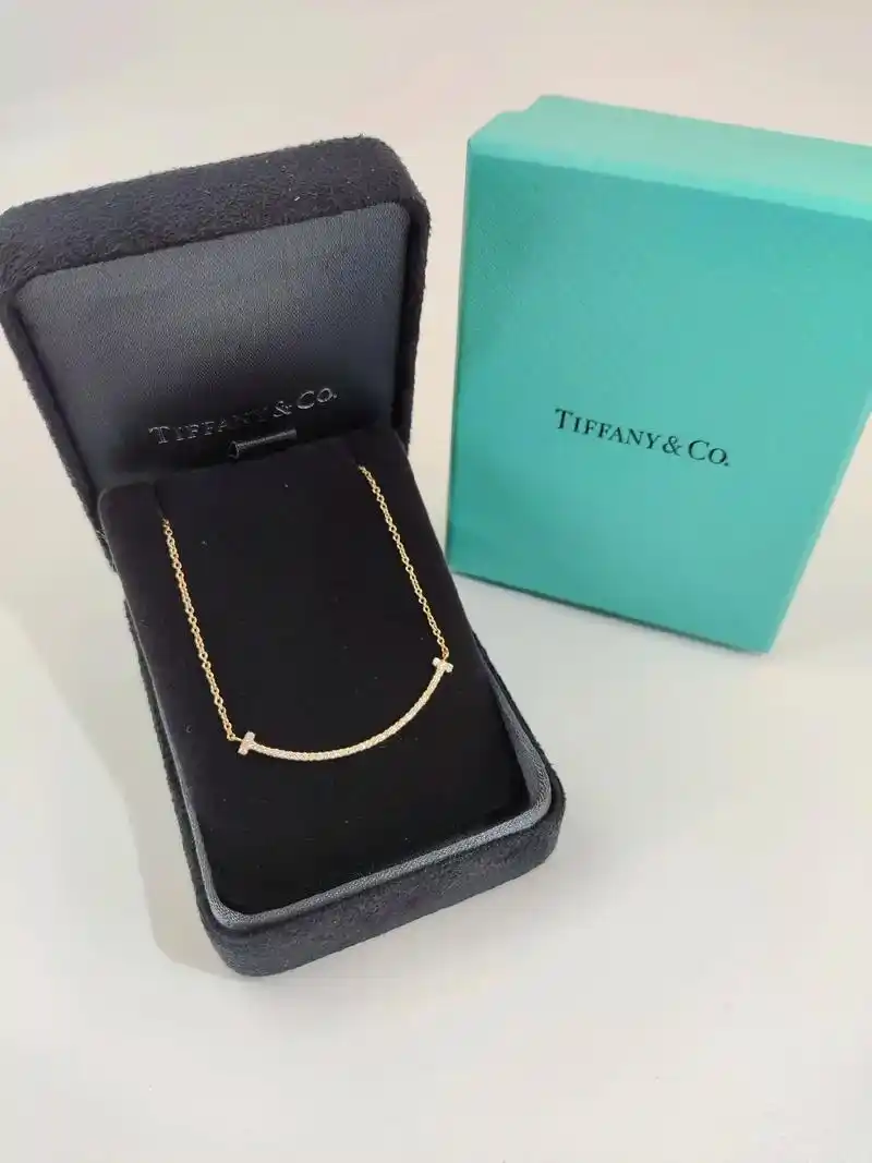 tiffany蒂芙尼笑脸小号玫瑰金满钻项链,新款