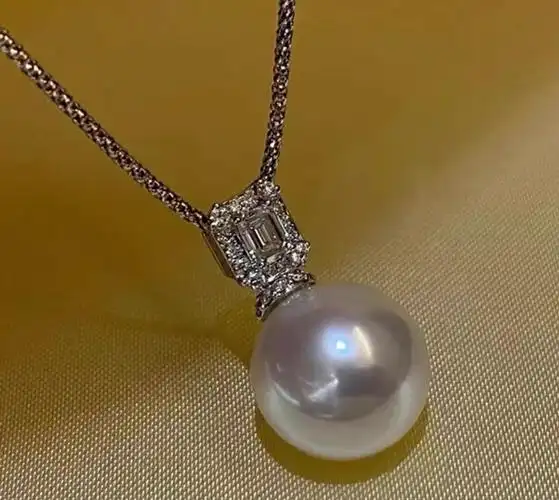 珍珠珍嬛高级吊坠项链方糖天然海水母单颗项坠其他diy饰品配件