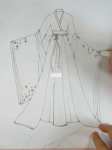 汉服古风素描图手绘