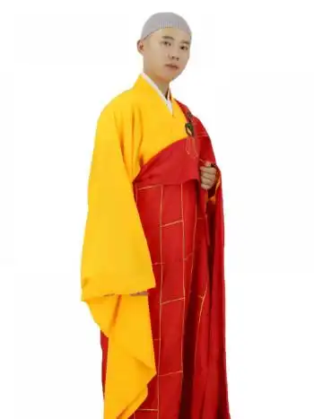 袈裟僧衣金边袈裟25条僧服佛教法会和尚服搭衣出家师父僧人法衣 红色