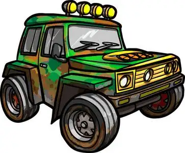 可爱的绿色汽车卡通图片