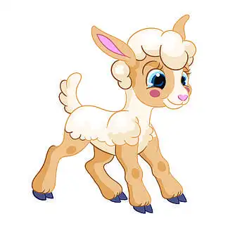 有趣可爱的卡通人物羔羊.孤立在白色背景上的矢量图.