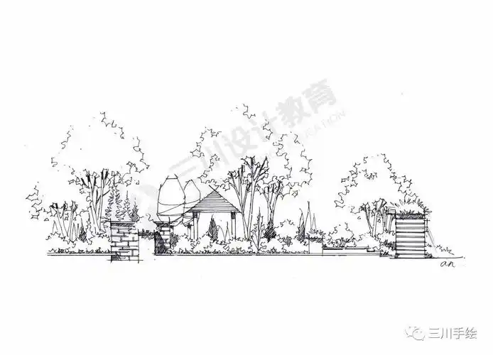 【手绘】13每日一绘· 景观立面图的表现