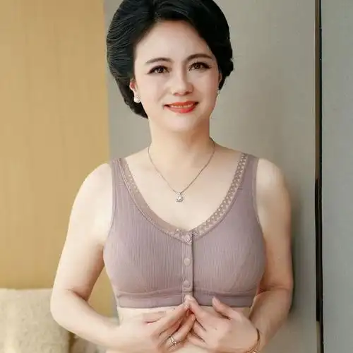 妈妈文胸中老年老人运动大码内衣美背夏季薄款文胸