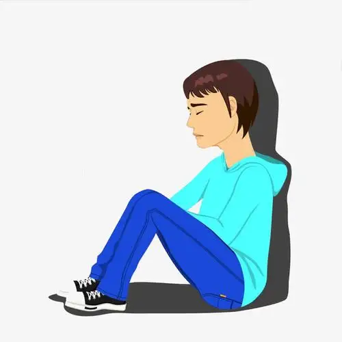 坐在地上休息的男生