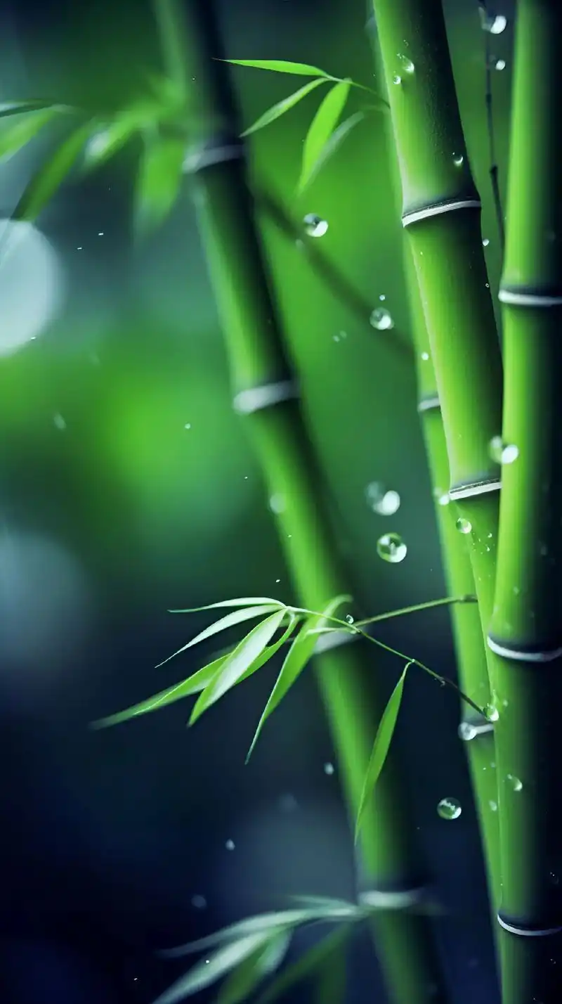 绿色竹子高清背景模糊真实