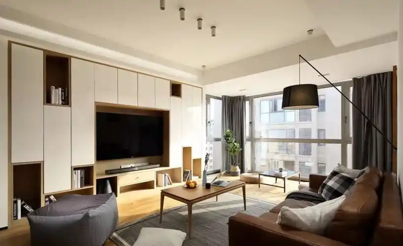 110㎡日式风格装修效果图,三室两厅利落极简!