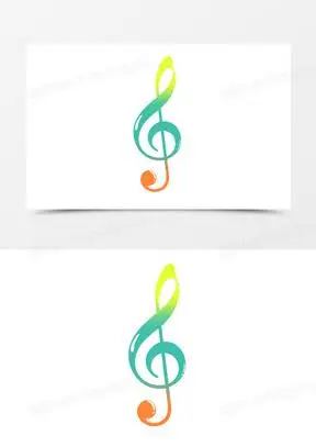 卡通彩色高音谱号音符装饰素材