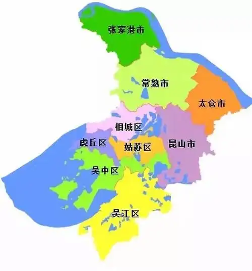 苏州地图高清全图矢量可编辑全市各县区行政区划地图苏州地图(行政区)