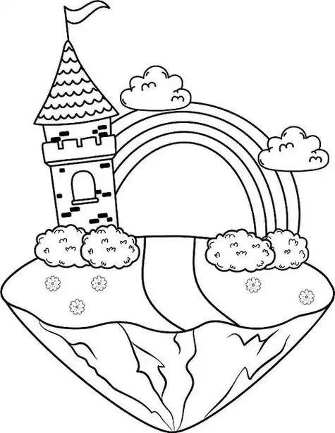 童话式的城堡简笔画梦幻童话城堡简笔画图片大全4城堡简笔画童话笔画