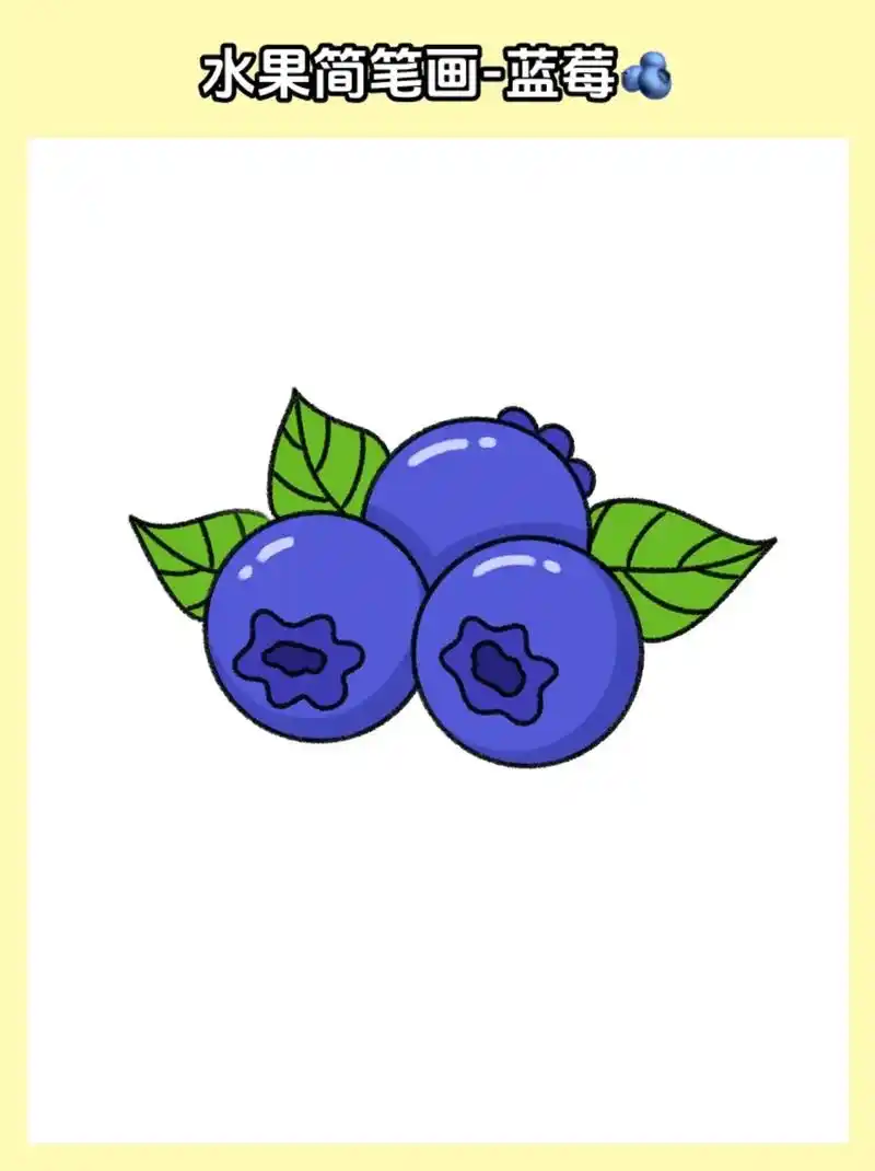 蓝莓简笔画(附教程)水果简笔画之可爱的蓝莓简笔画,快来和柚子 - 抖音