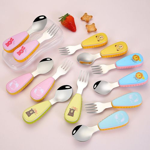 304不锈钢儿童餐具套装宝宝勺子学吃饭叉子辅食勺子儿童练习筷子