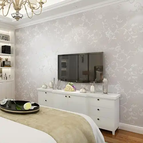 暖色调美式田园提花墙布 全屋卧室电视背景墙欧式壁布防水家装布