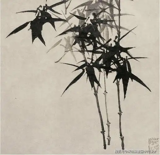 细品肖战画竹石国画师小小一细节展示了肖战国画水平