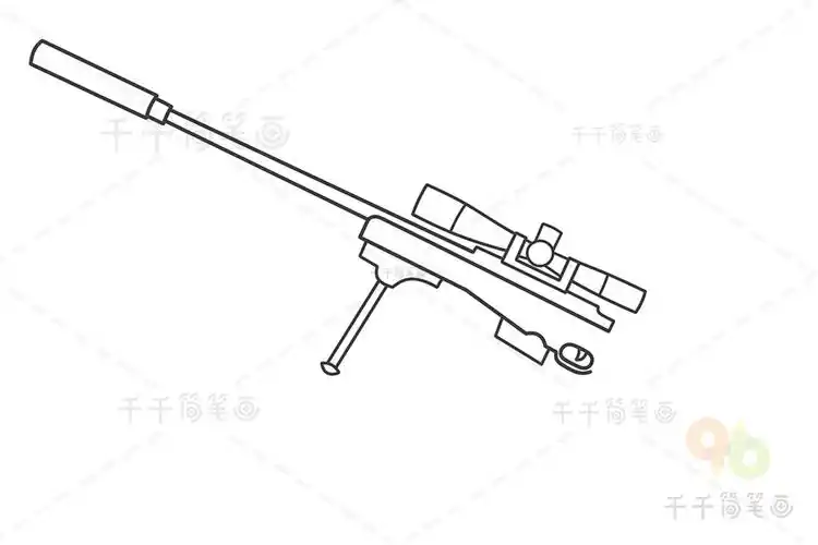 吃鸡游戏awm狙击枪简笔画