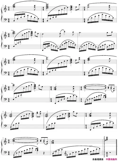 《牧羊曲寒风编配版》王立平作曲 ,原创钢琴曲谱,器乐,国语歌曲谱